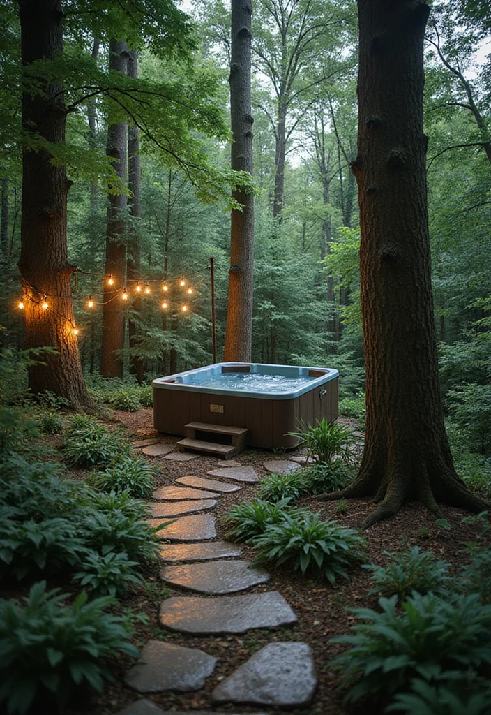 12 Backyard Ideas Hot Tub for Cozy Relaxing Retreats - 6. Enchanted Forest Retreat