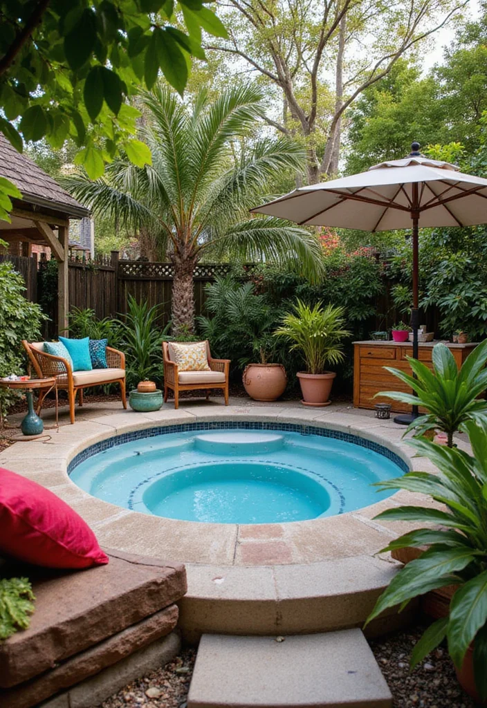 12 Backyard Ideas With Hot Tub for Warm Spacious Outdoor Comfort - 5. Themed Outdoor Lounge