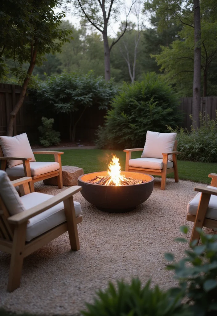 12 Basic Backyard Ideas for Simple Clean Functional Living - 7. Simplistic Fire Pit Area