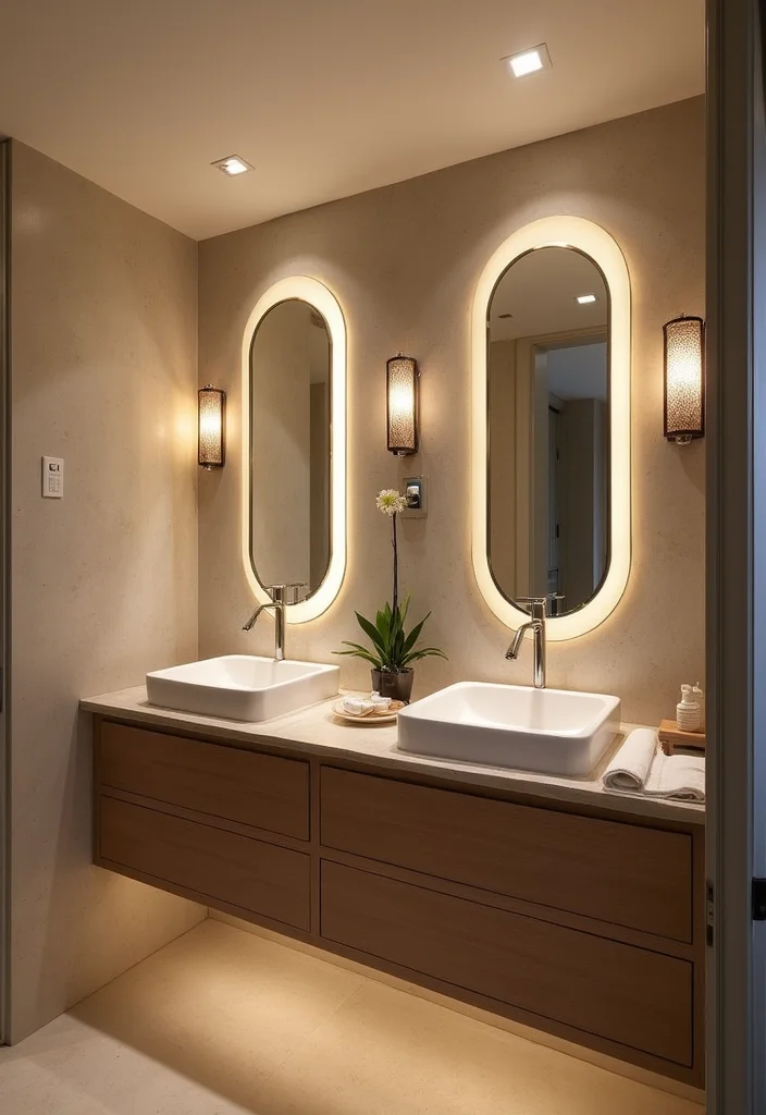 12 Bathroom Counter Ideas for Clean Organized Stylish Surfaces - 11. Stylish Lighting Fixtures