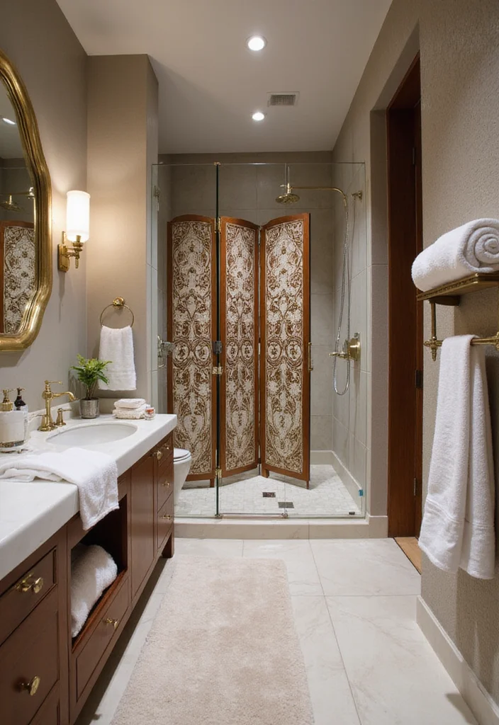 12 Bathroom Divider Ideas for Privacy Flow and Smart Layouts - 6. Folding Screens
