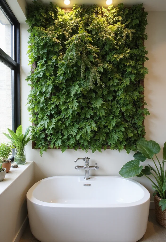 12 Bathroom Divider Ideas for Privacy Flow and Smart Layouts - 7. Vertical Gardens