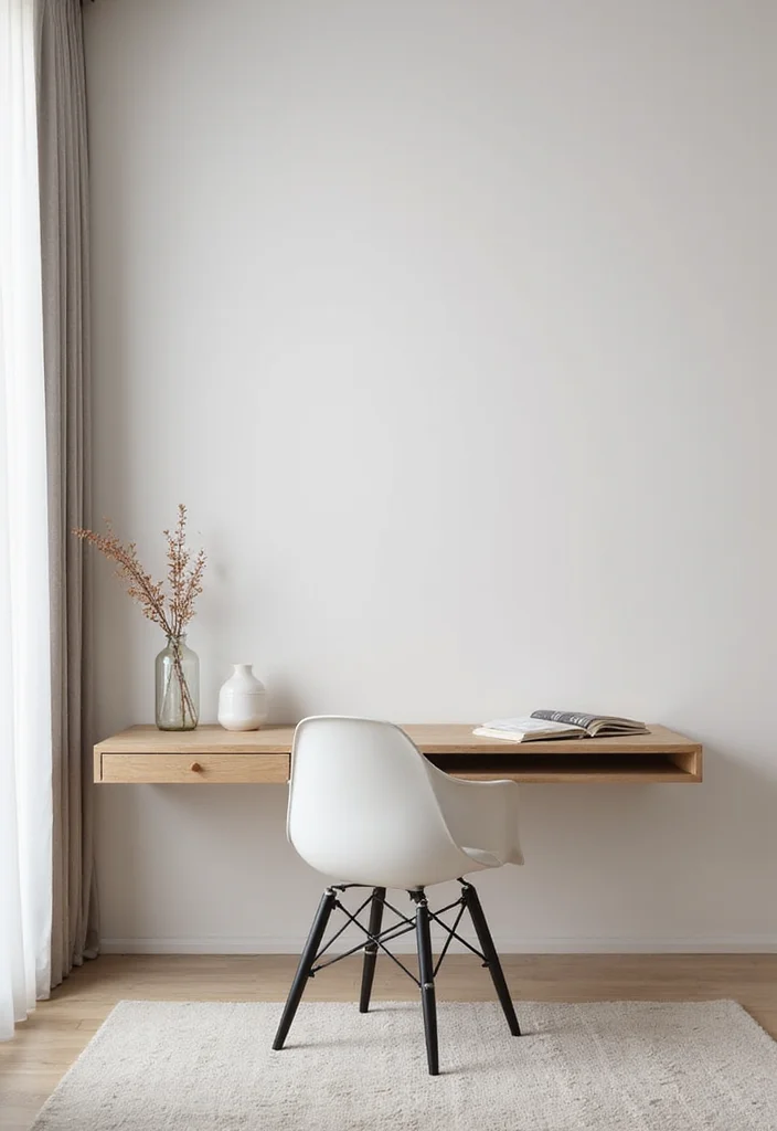 12 Bedroom Workspace Ideas for Productive Calm Functional Living - 2. Floating Desk