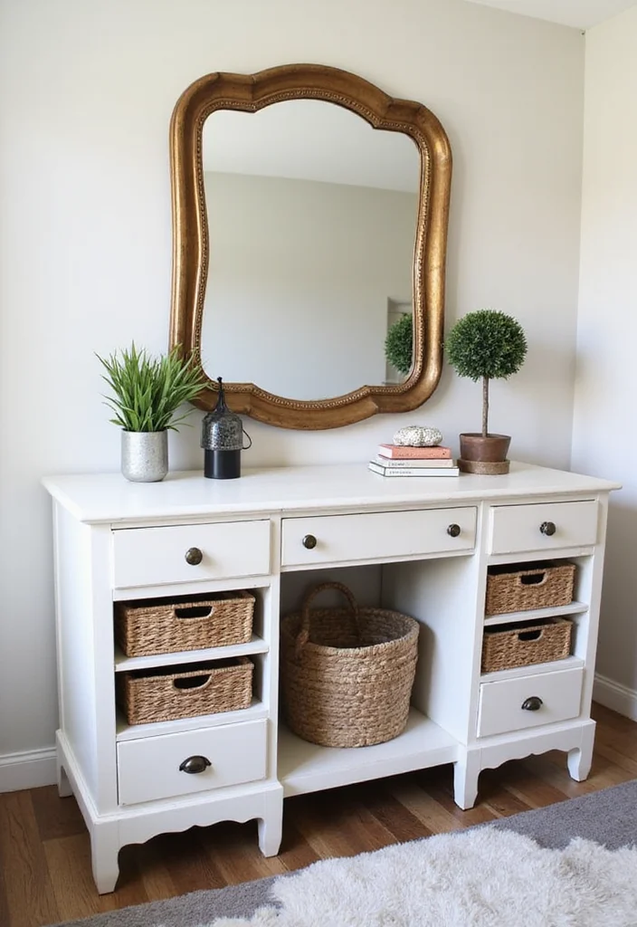 12 Bedroom Workspace Ideas for Productive Calm Functional Living - 5. Organized Dresser Desk Combo