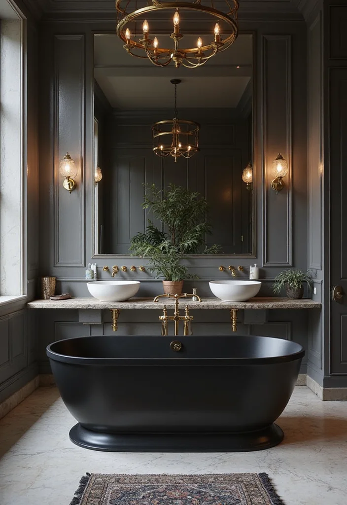 12 Black White and Gold Bathroom Ideas for Bold Glam Sophistication - 7. Luxurious Bathtubs
