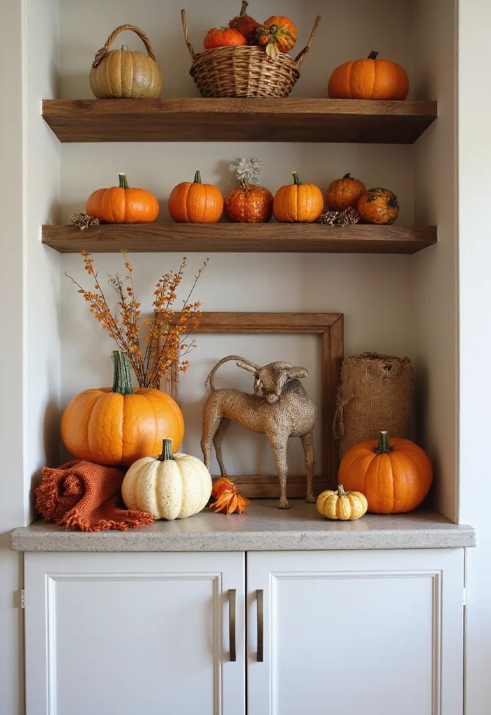 12 Built In Shelves Decor Ideas Living Room for Clean Stylish Storage - 12. Seasonal Switch-ups