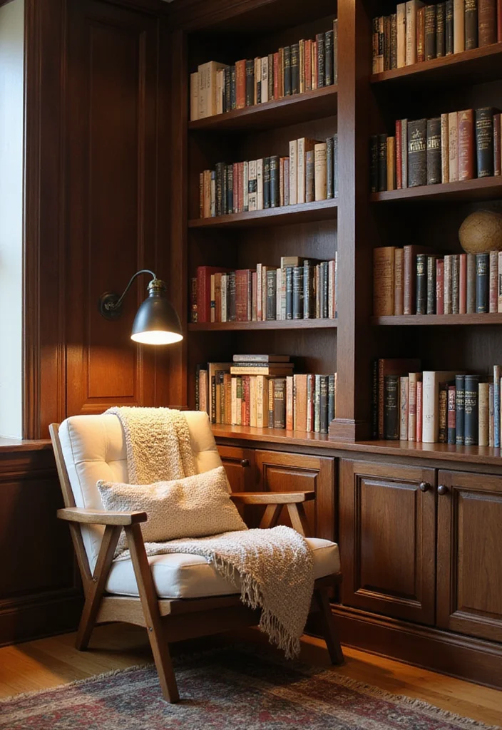 12 Built In Shelves Decor Ideas Living Room for Clean Stylish Storage - 5. Cozy Reading Nook