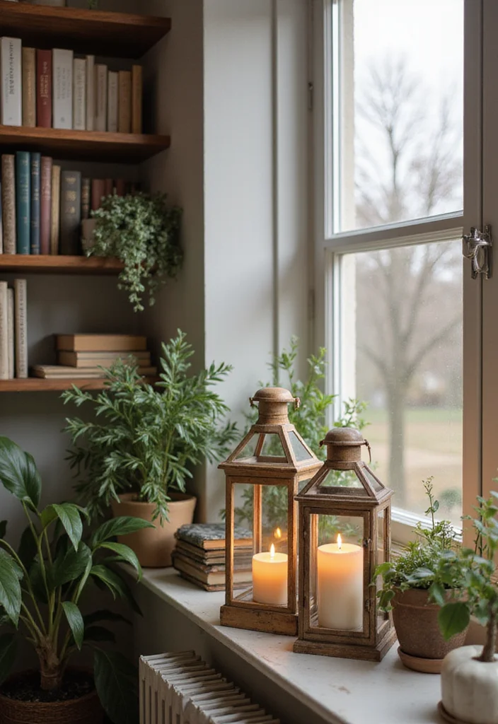 12 Candle Lanterns Decor Ideas Living Room for Warm Cozy Glow - 5. Nook and Cranny Accents