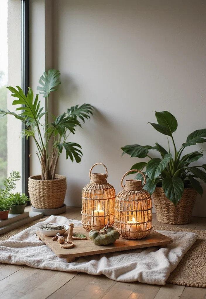 12 Candle Lanterns Decor Ideas Living Room for Warm Cozy Glow - 6. Outdoor-Inspired Indoor Decor