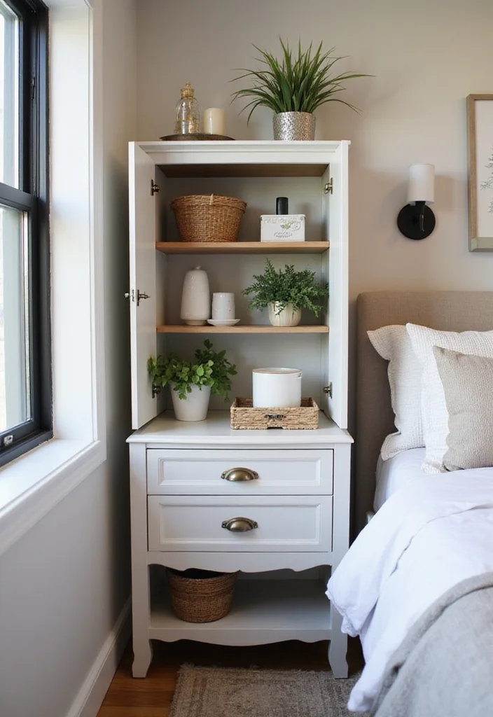 12 Cupboard Ideas Bedroom for Practical Neat Storage - 9. Nightstand Cupboards: Small but Mighty