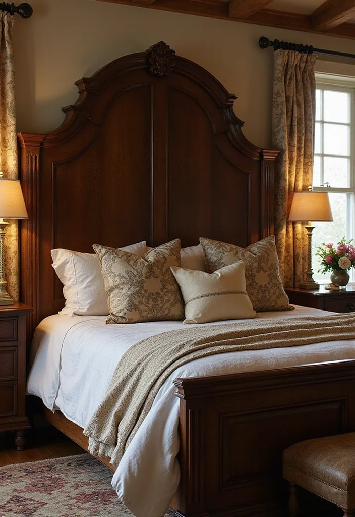 12 Dark Wood Bedroom Furniture Decor Ideas for Rich Cozy Style - 5. Cozy Dark Wood Bed Frame