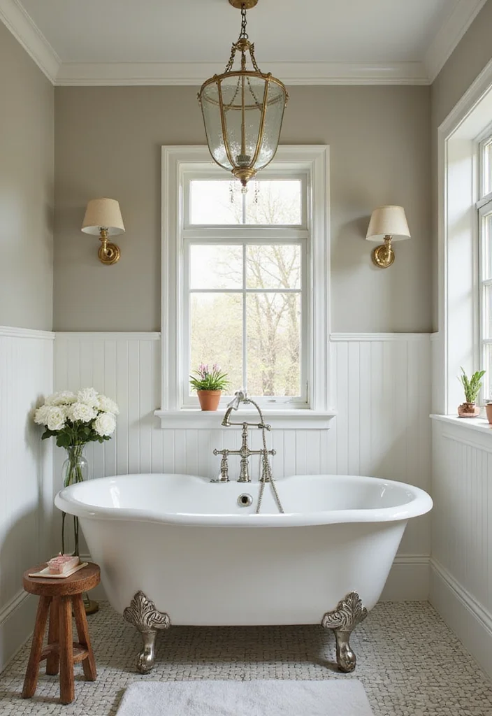 12 French Country Bathroom Ideas for Soft Rustic Romantic Charm - 11. Vintage-Style Faucets