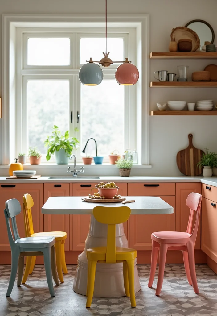 12 Funky Kitchen Ideas for Colorful Playful Creative Vibes - 7. Funky Furniture Pieces