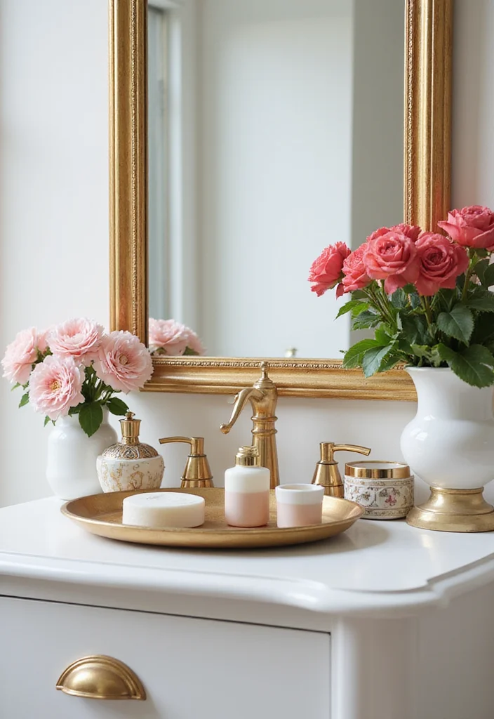 12 Golden Bathroom Ideas for Warm Elegant Luxe Style - 4. Elegant Bathroom Accessories