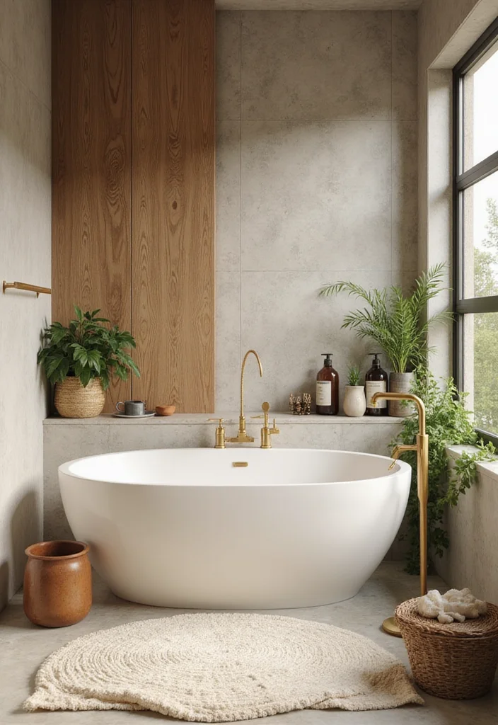 12 Golden Bathroom Ideas for Warm Elegant Luxe Style - 7. Spa-Inspired Elements