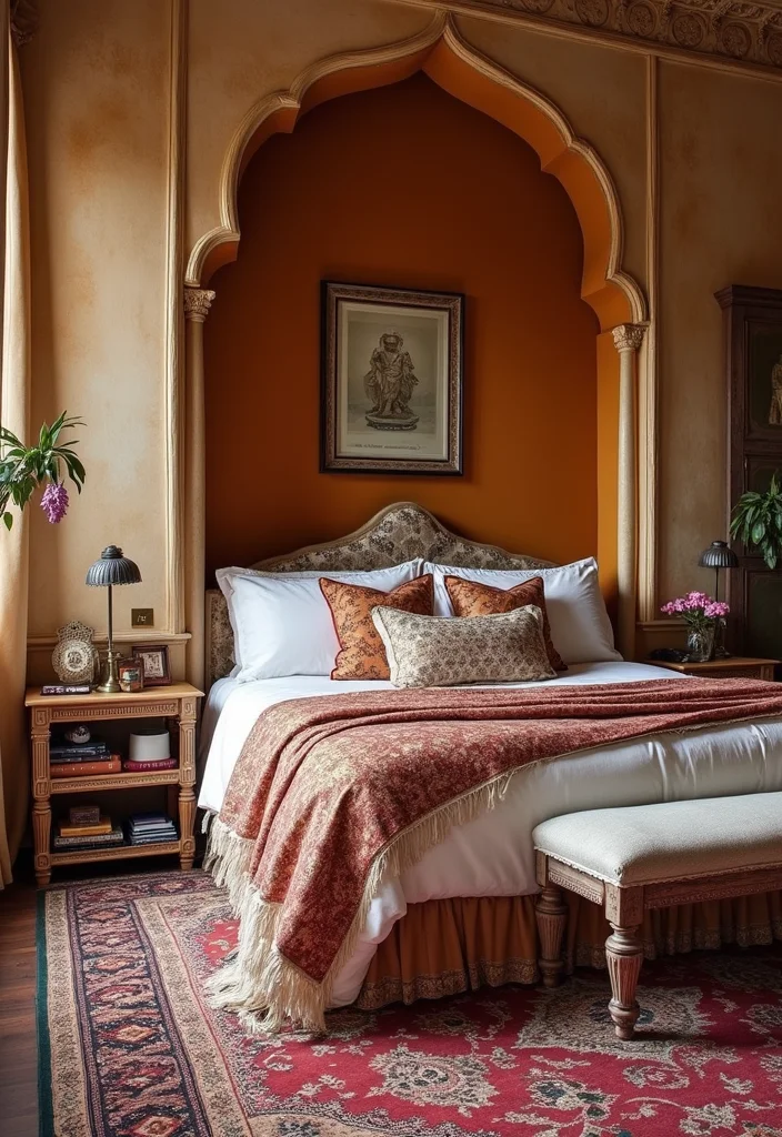 12 Indian Bedroom Ideas for Warm Colorful Cultural Style - 12. Multicultural Blend