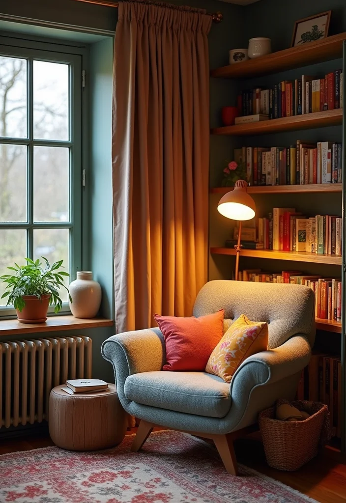 12 Indian Bedroom Ideas for Warm Colorful Cultural Style - 9. Cozy Reading Nook