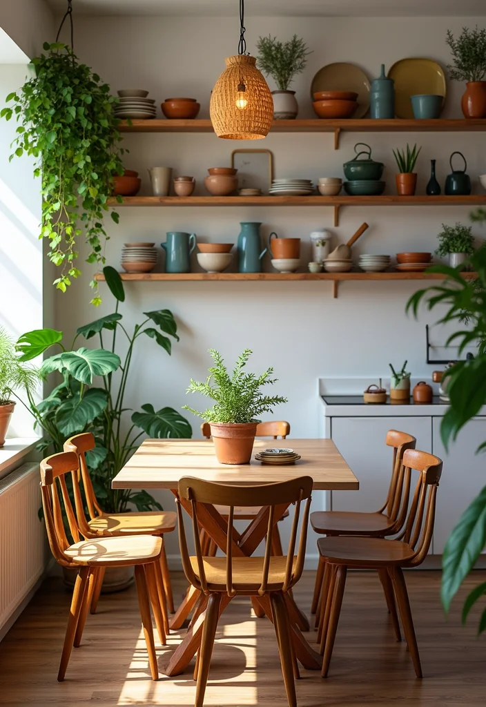 12 Kitchen Diner Ideas for Cozy Practical Shared Eating Areas - 7. Open Shelving Displays