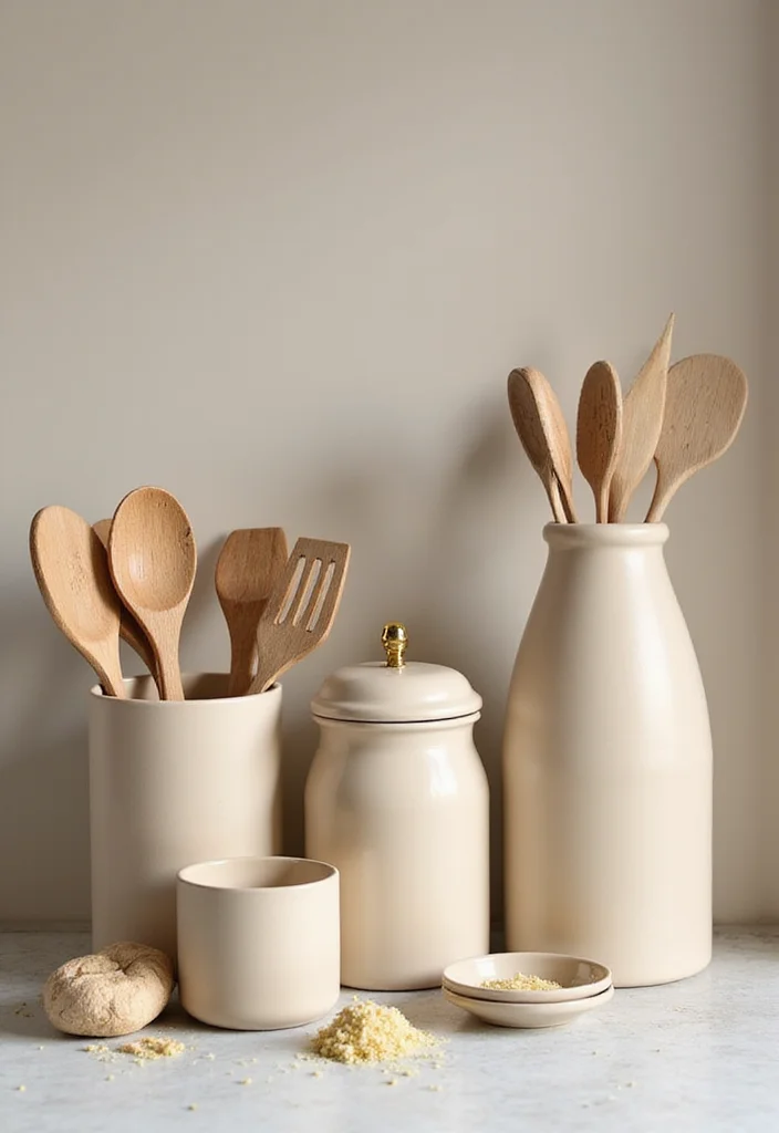 12 Kitchen Ideas Beige for Warm Soft Neutral Comfort - 6. Stylish Beige Kitchen Accessories