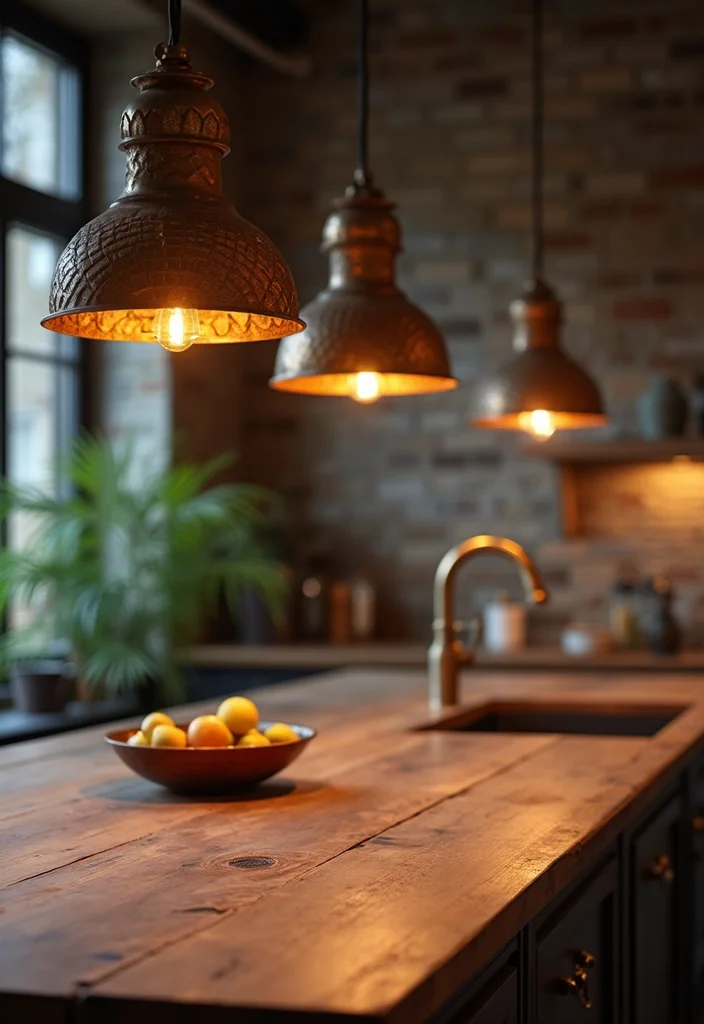 12 Kitchen Ideas Beige for Warm Soft Neutral Comfort - 9. Unique Lighting Fixtures