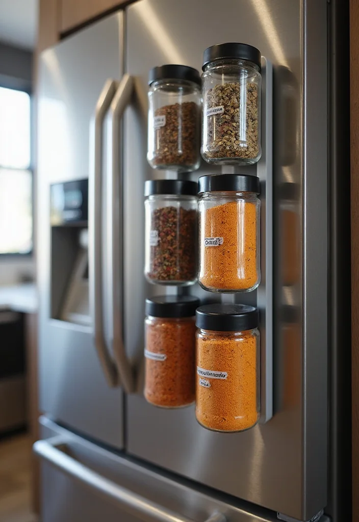 12 Kitchen Spice Rack Ideas for Organized Accessible Cooking - 1. Magnetic Spice Jars