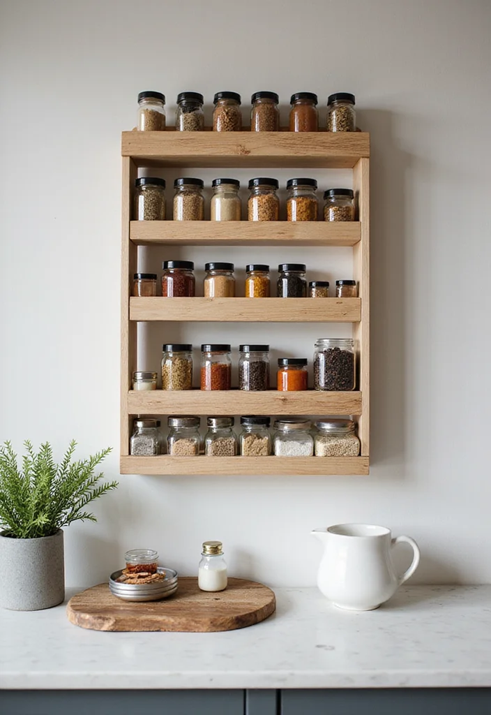 12 Kitchen Spice Rack Ideas for Organized Accessible Cooking - 12. Wall-Mounted Spice Rack