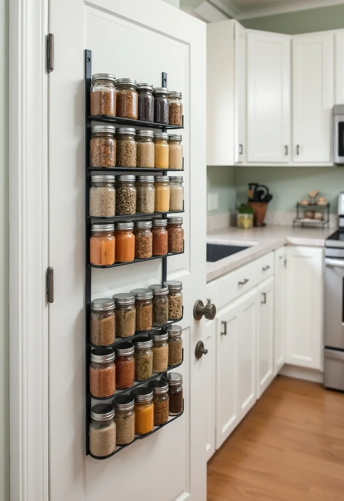12 Kitchen Spice Rack Ideas for Organized Accessible Cooking - 8. Over-the-Door Spice Rack
