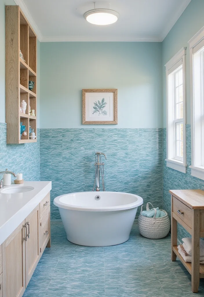 12 Lake House Bathroom Ideas for Breezy Relaxed Coastal Living - 5. Coastal Living: Shades of Blue and White