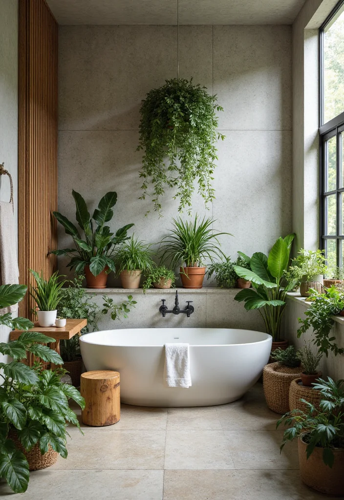 12 Lake House Bathroom Ideas for Breezy Relaxed Coastal Living - 9. Outdoor Inspiration: Bring the Outside In