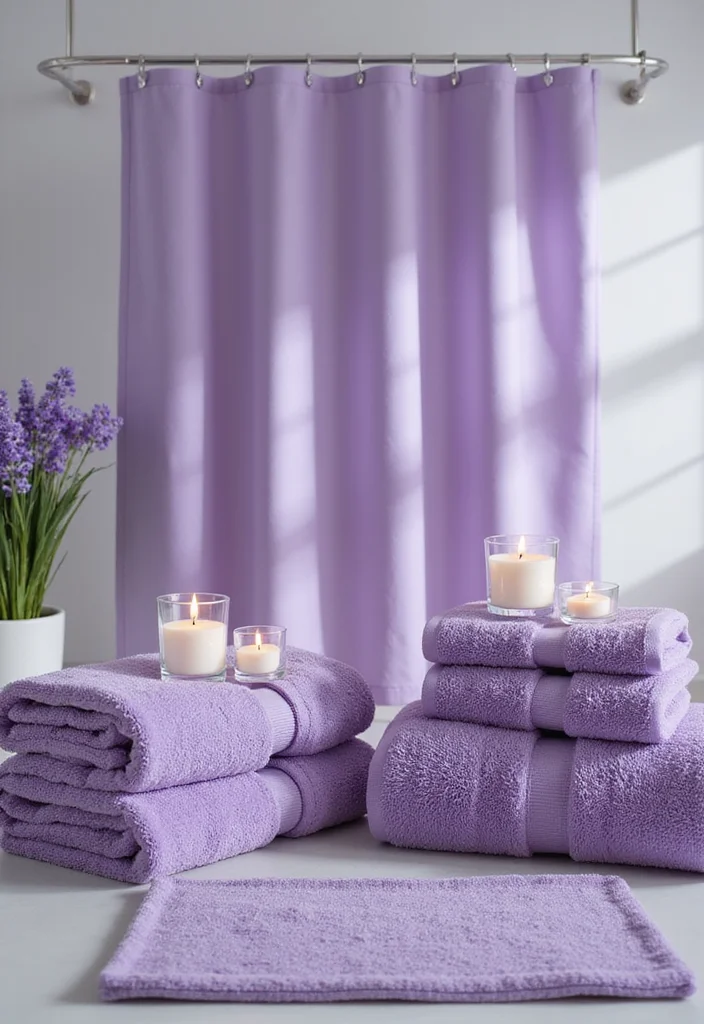 12 Lavender Bathroom Ideas for Soft Calm Pretty Ambience - 2. Lavender Accessories