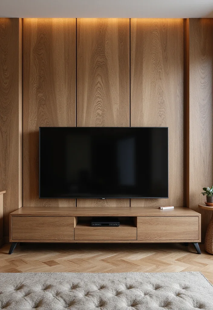 12 Living Room Wall Decor Ideas Around TV for Clean Stylish Framing - 3. Textured Wall Panels