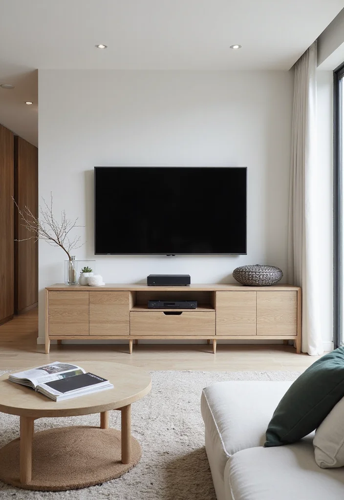 12 Living Room Wall Decor Ideas Around TV for Clean Stylish Framing - 6. Integrated Media Console