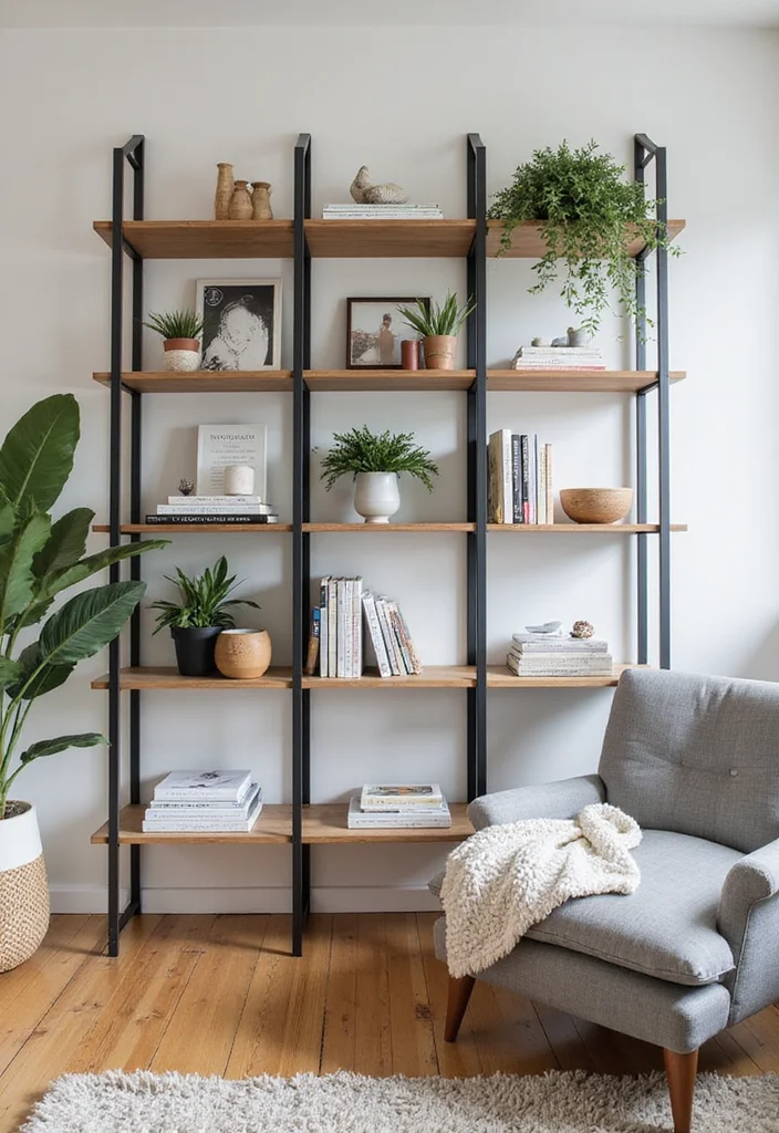 12 Magnolia Living Room Ideas for Soft Elegant Comfortable Spaces - 8. Stylish Shelving Solutions