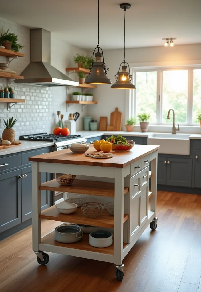 12 Mobile Kitchen Island Ideas for Flexible Prep and Storage - 10. Multi-Level Mobile Island