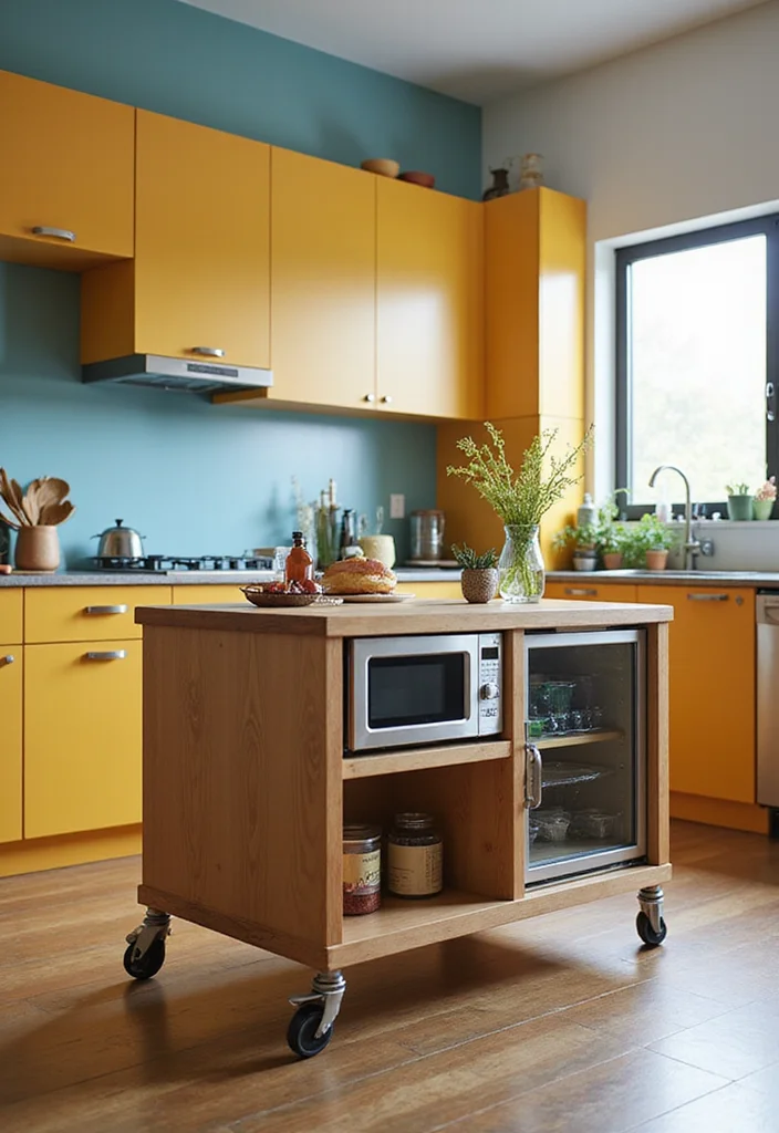 12 Mobile Kitchen Island Ideas for Flexible Prep and Storage - 4. Island with Built-in Appliances