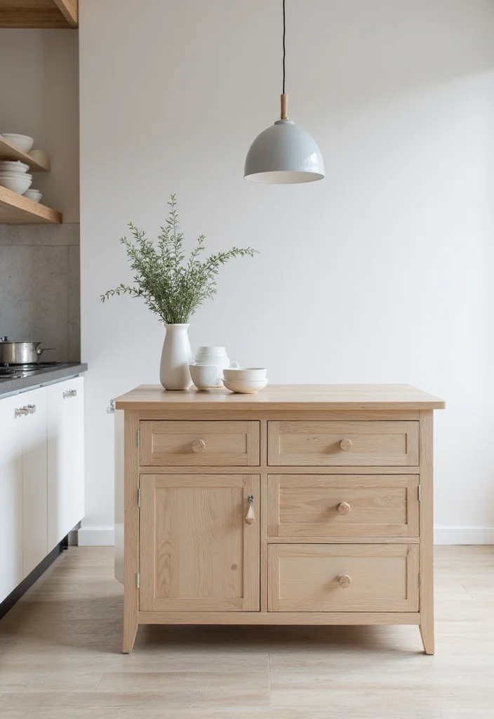 12 Mobile Kitchen Island Ideas for Flexible Prep and Storage - 9. Minimalist Scandinavian Design