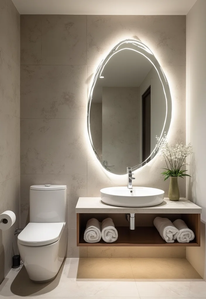 12 Modern Bathroom Mirror Ideas for Sleek Bright Updated Look - 11. Artistic Sculptural Mirrors
