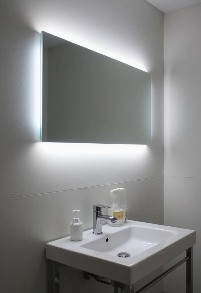 12 Modern Bathroom Mirror Ideas for Sleek Bright Updated Look - 2. Minimalist Frameless Mirrors