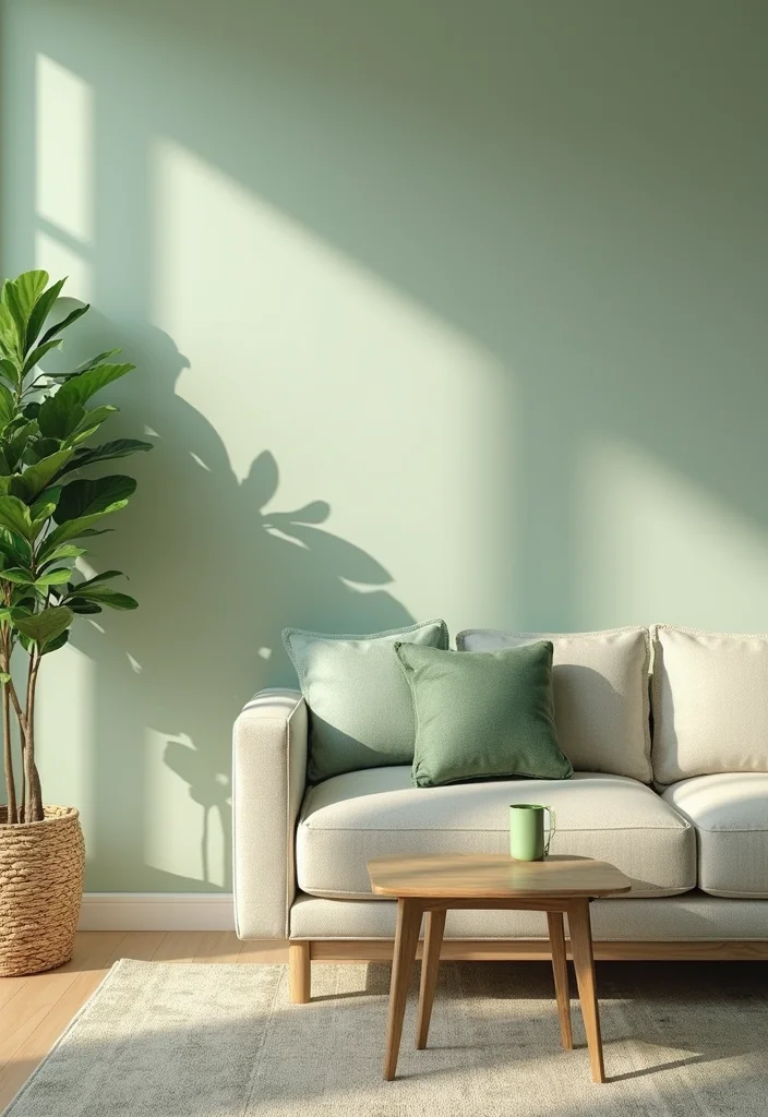 12 Modern Living Room Paint Color Ideas for Updated Calm Interiors - 1. Soft Sage Green