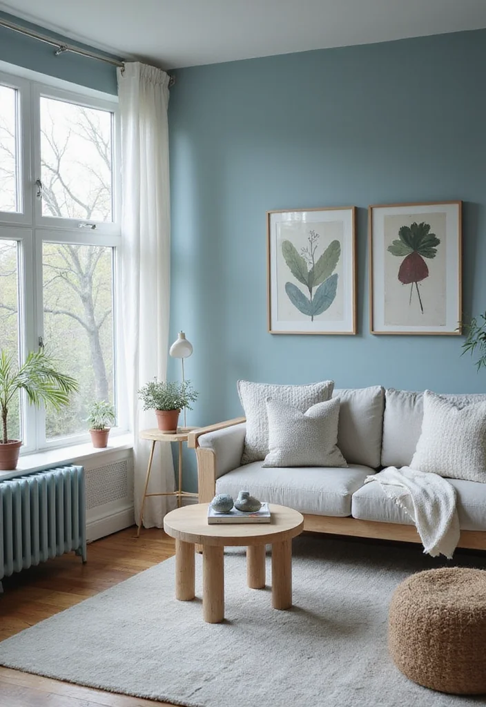 12 Modern Living Room Paint Color Ideas for Updated Calm Interiors - 2. Tranquil Blue