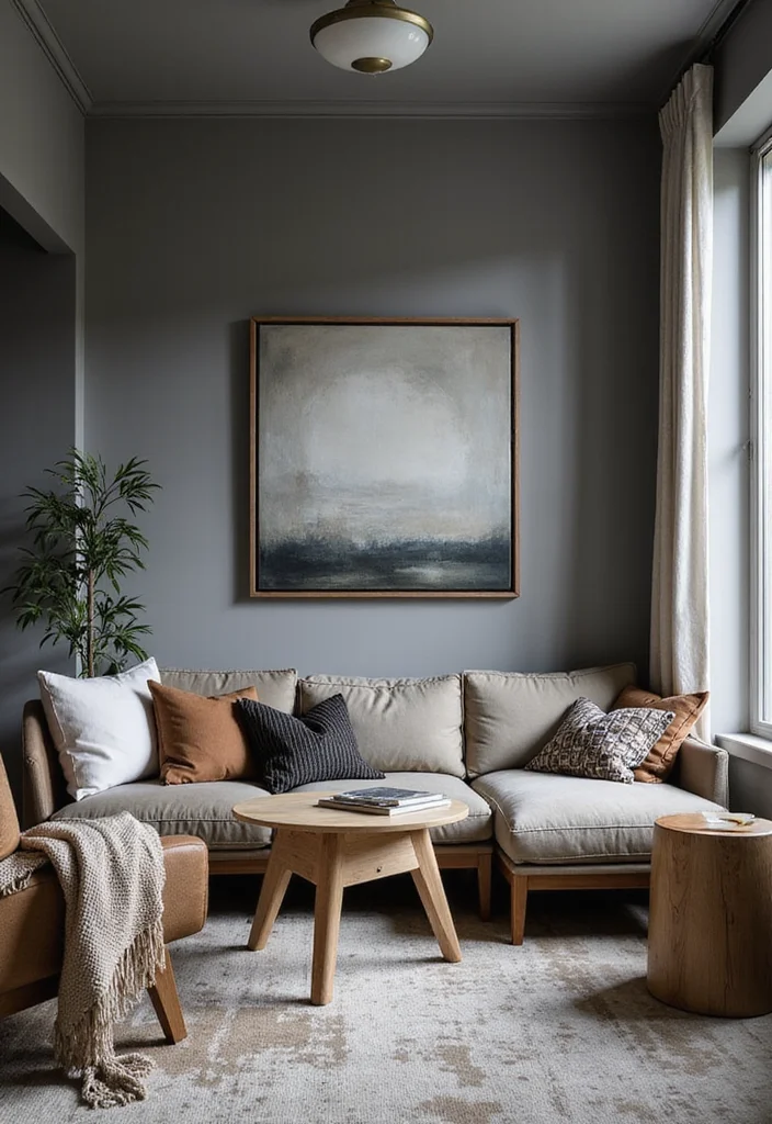 12 Modern Living Room Paint Color Ideas for Updated Calm Interiors - 7. Cool Grey