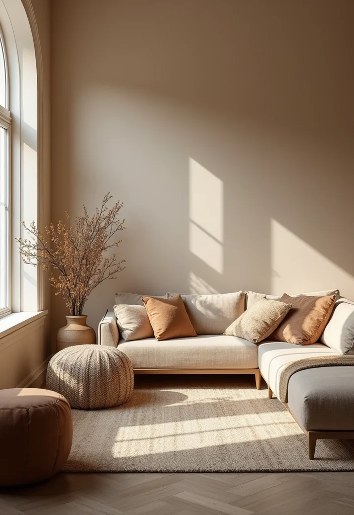 12 Modern Living Room Paint Color Ideas for Updated Calm Interiors - 9. Cool Beige