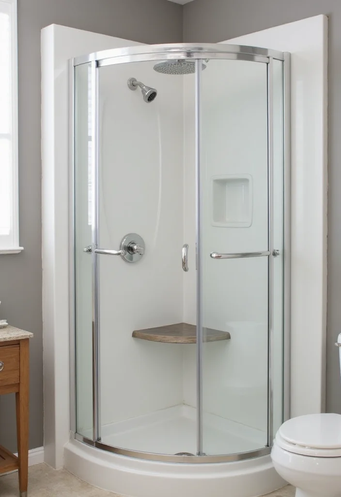 12 Small Bathroom Ideas Shower Only for Efficient Minimal Use - 11. Foldable Shower Seats