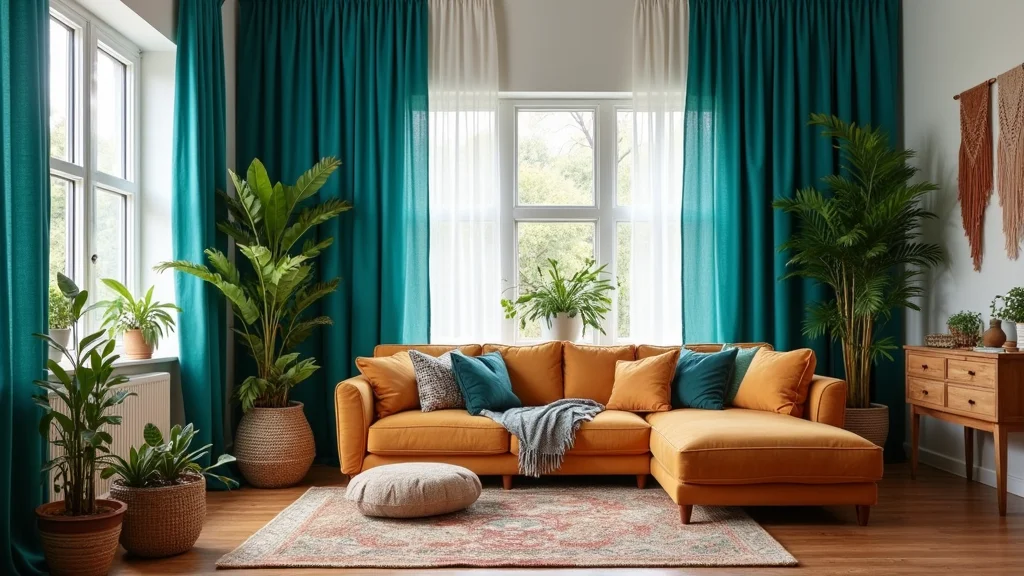 12 Teal Curtains Living Room Ideas for Fresh Rich Color
