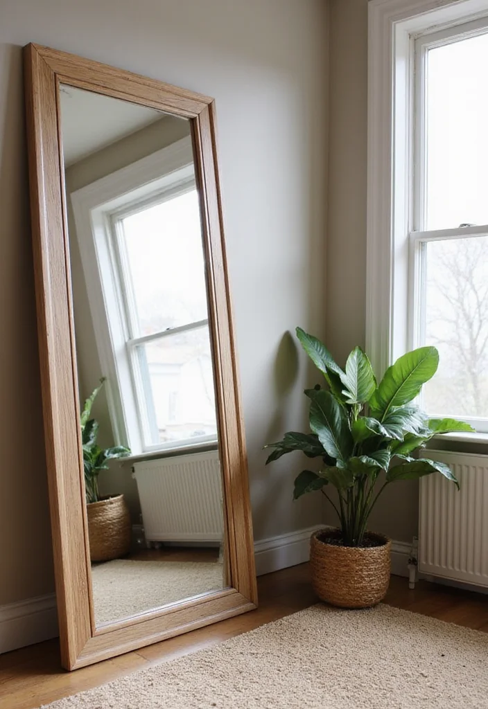 12 Wall Mirror Ideas Living Room for Light Space and Modern Style - 11. Floor Mirrors for Style and Space