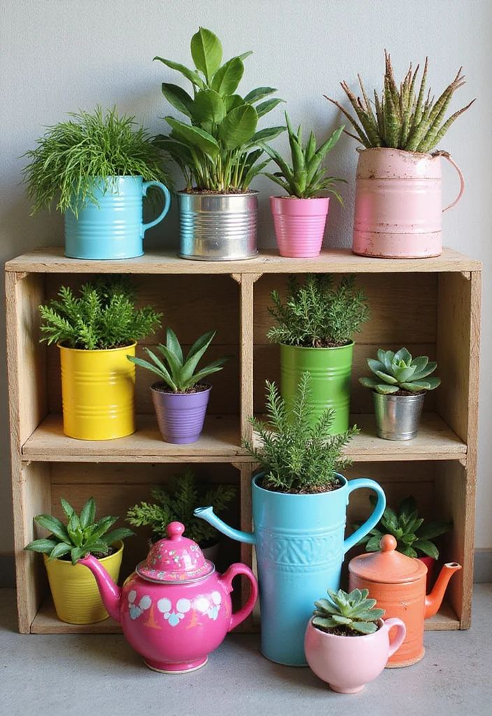 14 Backyard Decor Ideas for Stylish Welcoming Outdoor Spaces - 1. Upcycled Planters