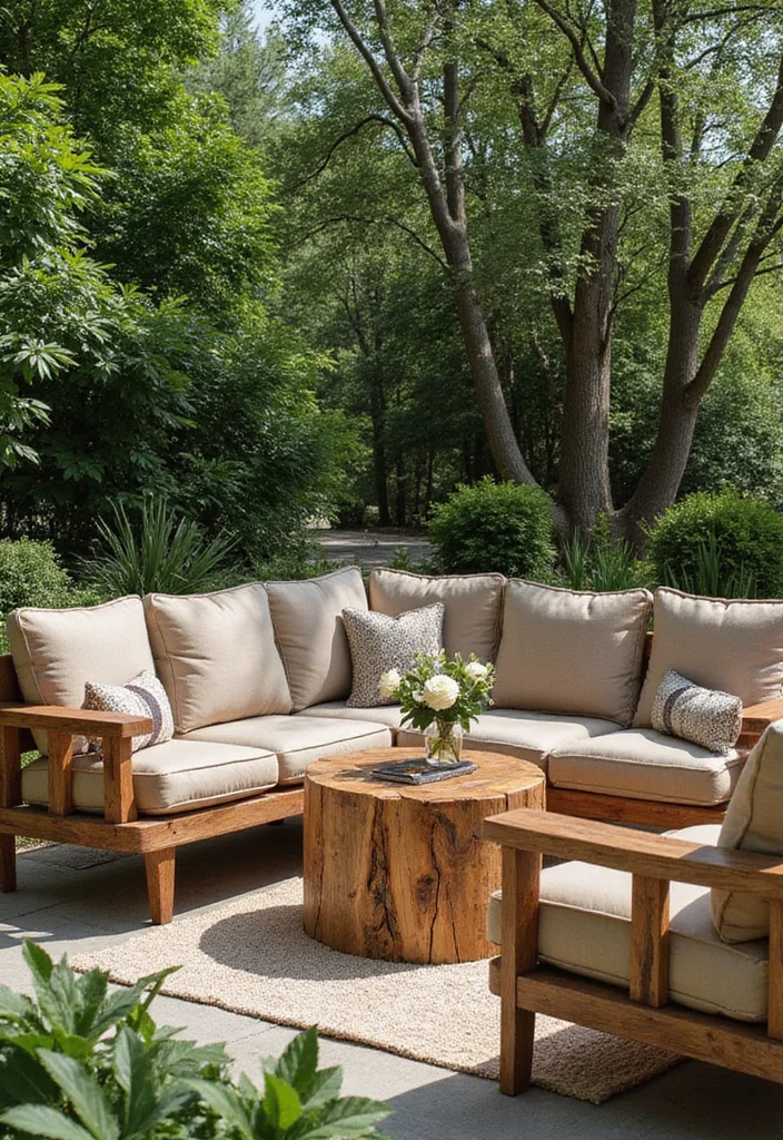 14 Backyard and Patio Ideas for Comfortable Practical Outdoor Living - 1. Reclaimed Wood Furniture