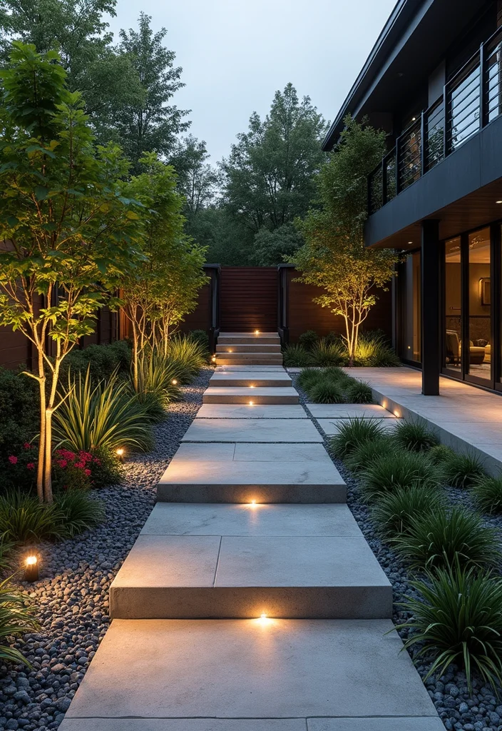 14 Modern Backyard Ideas for Sleek Stylish Outdoor Living - 5. Sleek Pathways