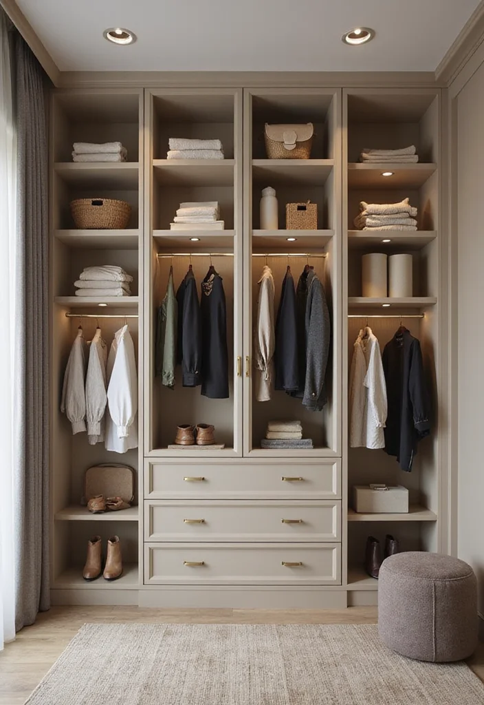 12 Bedroom and Dressing Room Ideas for Stylish Organized Layouts - 11. Wardrobe Aesthetics 1