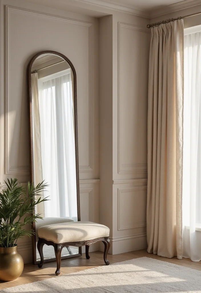 12 Bedroom and Dressing Room Ideas for Stylish Organized Layouts - 4. Minimalistic Mirror Magic 1